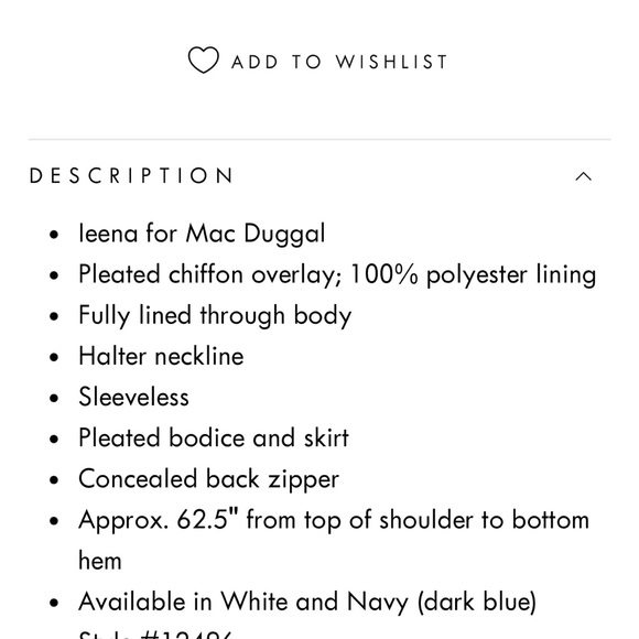 MAC DUGGAL SZ 10 WHITE PLEATED HALTER NECK FLOWY GOWN NEW - Picture 7 of 7